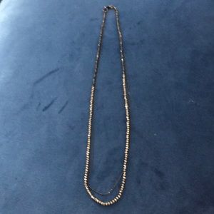 Banana Republic Silver Grey beaded+black chain